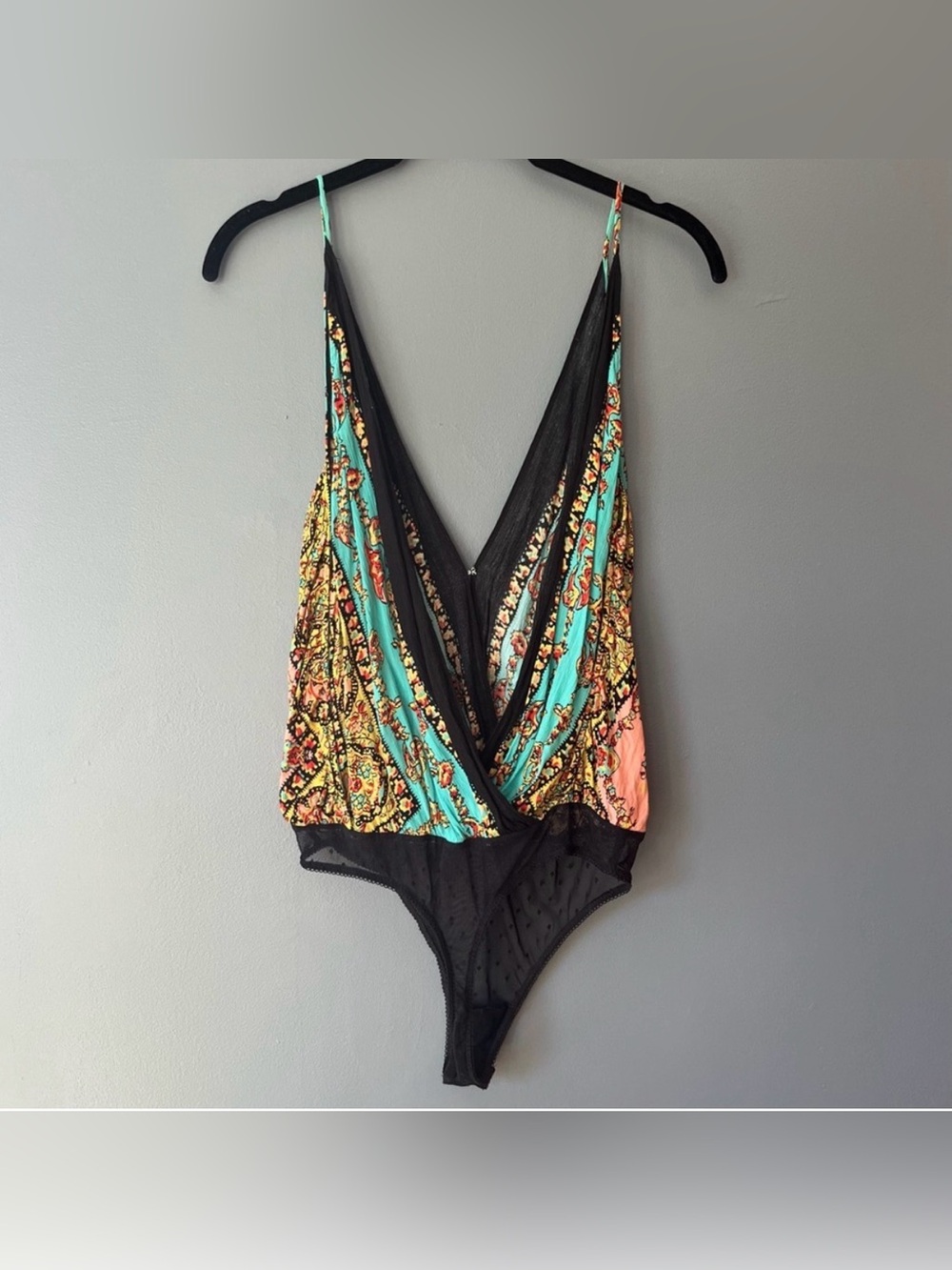 Free People Border Babe Printed Bodysuit Size Medium - Picture 6 of 10